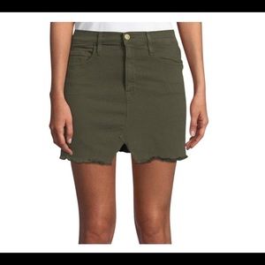 Frame Demin le mini skirt olive green size 29 NWT